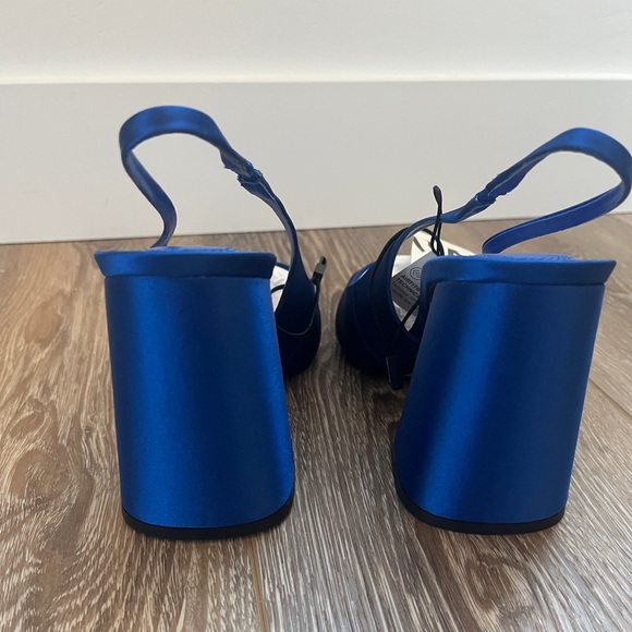 Zara BLOCK HEEL SLINGBACK SHOES. Bluish. Size 8. New with Tags. - Picture 8 of 11